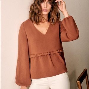 Sezane Bianca Blouse, Hazelnut